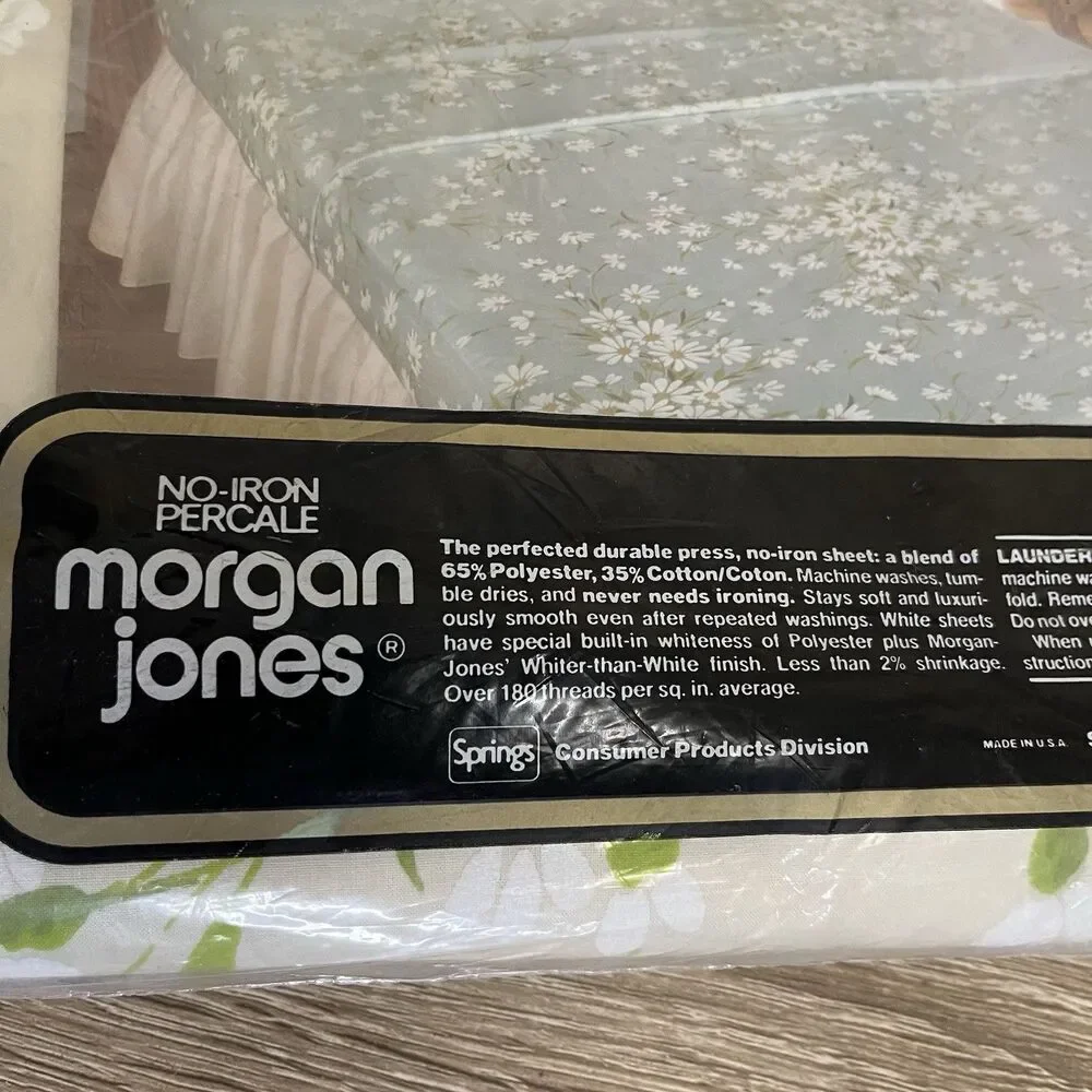 Morgan Jones Queen Flat Sheet DAINTY DAISIES Sheets No Iron Percale New Sealed